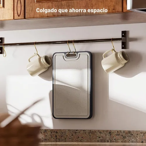 Vista 4 de Tablas de cortar de acero inoxidable para cocina, tabla de cortar 2 en 1 no tóxica de doble cara, tablas de cortar de grado alimenticio para carne