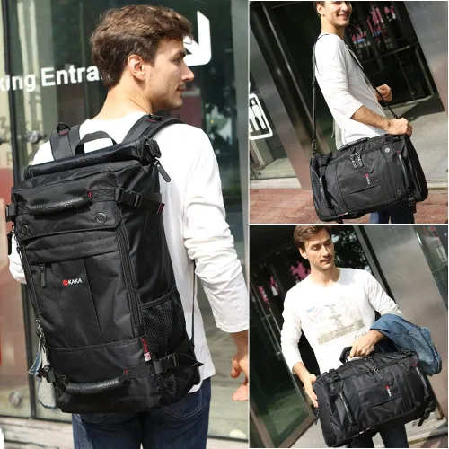 Vista 5 de Mochila de viaje para senderismo KAKA, para bolsa de dormir, exteriores, campamento y multipropósito N. 2020.
