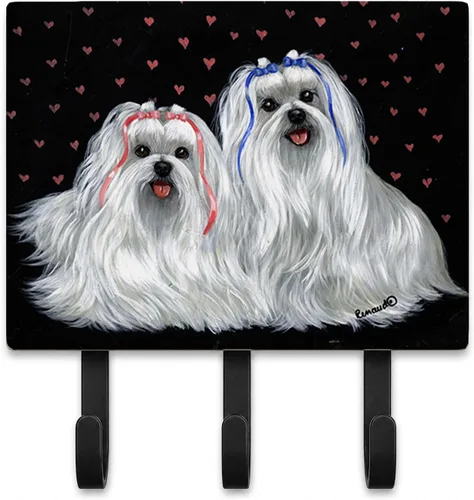 Vista 13 de Caroline's Treasures Bichon Frise Sisters - Ganchos para correa o llavero, multicolor