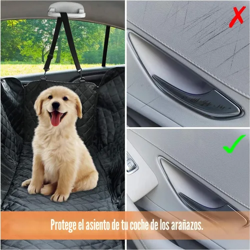 Vista 4 de PETICON Funda de asiento de coche para perro, hamaca impermeable para Negro