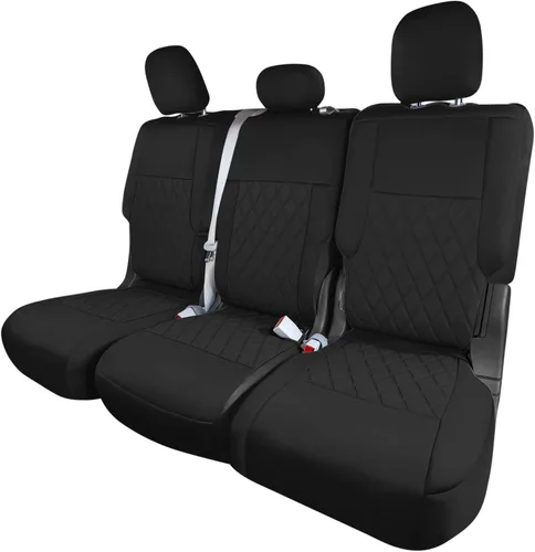 Vista 21 de FH Group Fundas de asiento de automóvil de ajuste personalizado específicamente hechas para Ford Explorer Base 2020-2024, fundas de asiento Negro