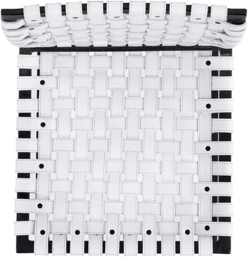 Vista 5 de Beaumont Lane Silla auxiliar contemporánea de cuero tejido de 25" en blanco