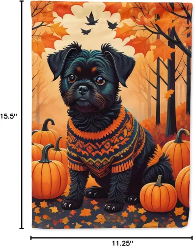 Vista 6 de Caroline's Treasures DAC1001GF Affenpinscher - Bandera decorativa para jardín de otoño, decoración para patio exterior, patio, parterres