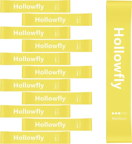 Vista 8 de Hollowfly 12 bandas de ejercicio de látex para entrenamiento de glúteos, bandas de ejercicio elásticas antideslizantes para piernas, sentadillas