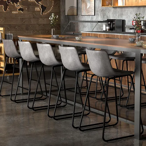 Vista 41 de YaFiti - Juego de 2 sillas de comedor de 18 pulgadas, sillas modernas tapizadas para comedor con cojines de piel sintética y patas de metal, silla