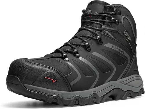 Vista 9 de NORTIV 8 Botas de trabajo impermeables para hombres botas de construcción de seguridad con punta de acero ARMADILLO-STL