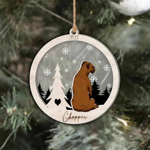 Vista 281 de Nazenti Adorno de Navidad conmemorativo personalizado, regalo personalizado de recuerdo de perro, condolencias por pérdida de mascotas, sabueso