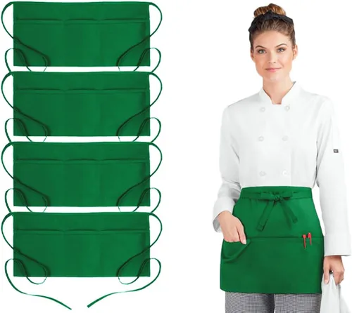 Vista 9 de Avalon Kitchen Server Aprons with 3 Pockets – 100% Polyester Waist Apron, 24x12 Inch Half Apron, Waitress Apron for Servers