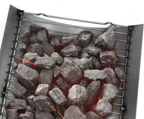 Vista 3 de Hongso Colgador de rejilla de fuego de 14 7/8 pulgadas y bandeja de goteo de cenizas para uso con parrilla Char-Griller 5030 de 2 quemadores de gas