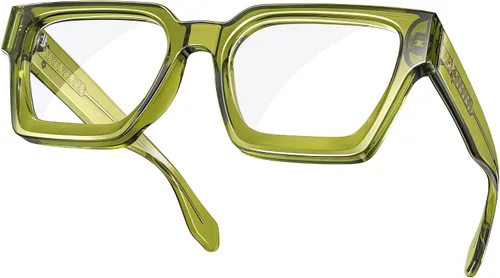 Vista 23 de VISOONE Rectángulo TR90 UV400 - Gafas antirreflejos para computadora Alyssum Blanco