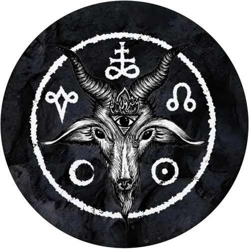 Vista 3 de Agarre de metal negro Baphomet. Satanic & occult símbolos – PopSockets Grip y soporte para teléfonos y tabletas