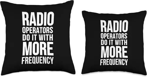 Vista 3 de Radio Operators Do It With More Frequency - Funny Throw Pillow