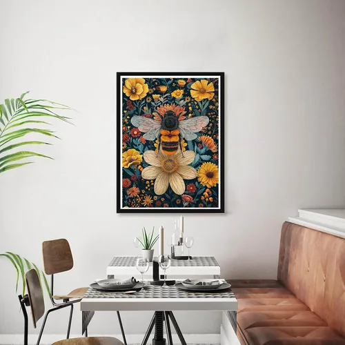 Vista 3 de Bimkole Kits de arte de diamantes 5D para adultos, abejas, taladro completo, juego de bordado de diamantes de imitación, pintura con diamantes, arte