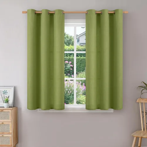 Vista 27 de BGment Cortinas de Lino Beige de 63 Pulgadas de Largo 2 Paneles - Tratamientos para Ventanas con Textura de Arpillera Filtrantes de Luz Cortinas