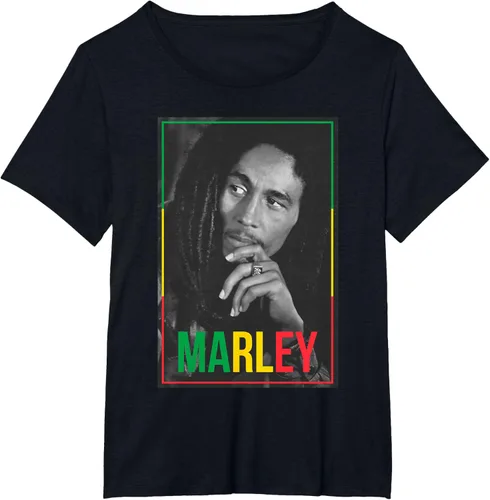 Vista 30 de Camiseta blanca oficial de Bob Marley Photo S Negro
