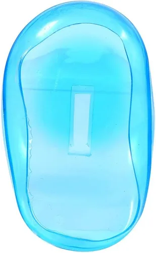 Vista 6 de 2 protectores de orejas azules para tinte para el cabello, orejeras de plástico antimanchas del tinte, protector reutilizable para las orejas