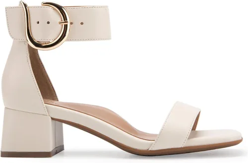 Vista 7 de Aerosoles Sandalia de tacón elegante para mujer, Cuero Blanco