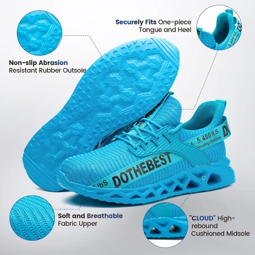 Vista 29 de Furuian - Tenis con punta de acero para hombres y mujeres, zapatos de seguridad ligeros, cómodos, a prueba de pinchazos, zapatos de trabajo