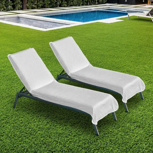 Vista 8 de Boca Terry - Toalla para silla de salón, toallas de tumbona para sillas de piscina Fundas de toalla para sillas de playa 100% algodón con parte