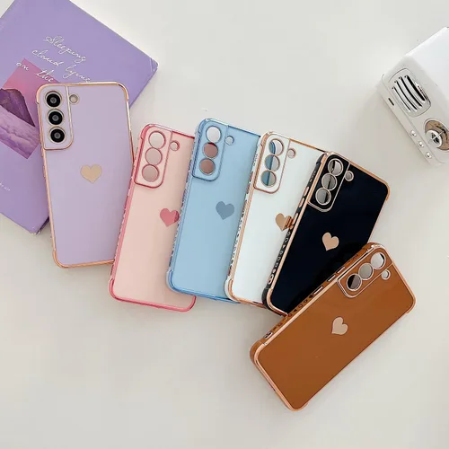 Vista 133 de phylla Funda de teléfono compatible con Samsung Galaxy A12 de 6.5 pulgadas, lindo corazón chapado en oro, elegante funda de lujo para mujer