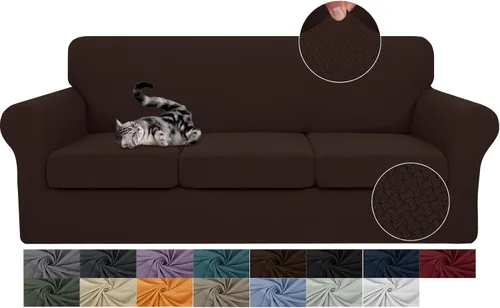 Vista 38 de JIVINER Fundas de sofá de 3 piezas para sofá de 2 cojines, funda elástica para sofá con 2 fundas de cojín de asiento extra grandes, fundas de sofá