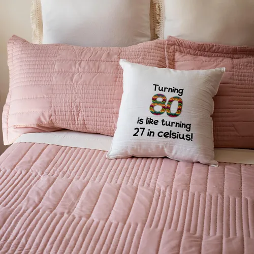 Vista 5 de 3dRose inspirationzstore Ocasiones – Turning 80 es como Turning 27 en grados Celsius – humorística 80th regalo de cumpleaños – Funda de almohada