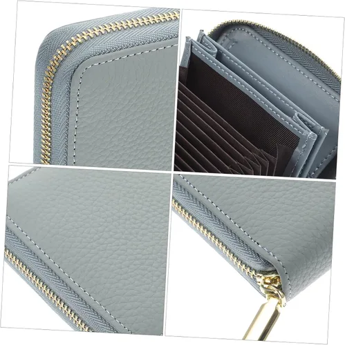 Vista 3 de STOBOK Funda tipo cartera para tarjetas de visita para hombres, tarjetero para tarjetas de visita, cartera para tarjetas de identificación, práctica