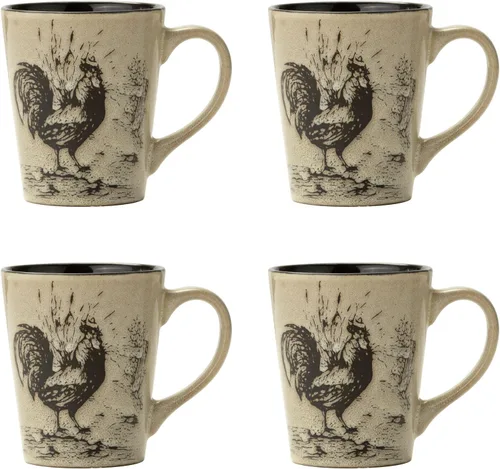 Vista 6 de Pfaltzgraff Homespun Rooster - Juego de vajilla de 16 piezas, servicio para 4, color marrón