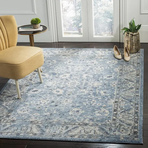 Vista 10 de SAFAVIEH Colección Charleston Alfombra de Acento - 2 pies x 5 pies, Gris & Gris Oscuro, Diseño Oriental con Efecto Desgastado, No Desprende Pelusa