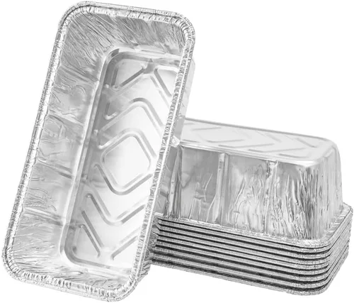 Vista 11 de Restaurantware Pastry Tek - Paneras de 8.5 x 4.3 pulgadas, 25 sartenes de aluminio listas para horno, 2 libras, congelables, de aluminio plateado