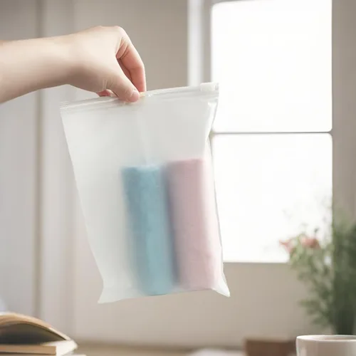 Vista 8 de Pequeña bolsa de embalaje esmerilada, 50 bolsas de plástico transparente de 5.5 x 7.9 pulgadas, bolsas de polietileno transparente con cierre de 3