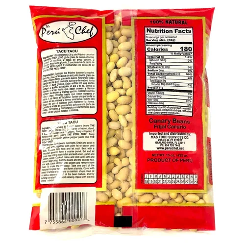Vista 3 de Peruchef Frijol Canario Canary Beans Peru 3 Pack de 15 oz cada uno
