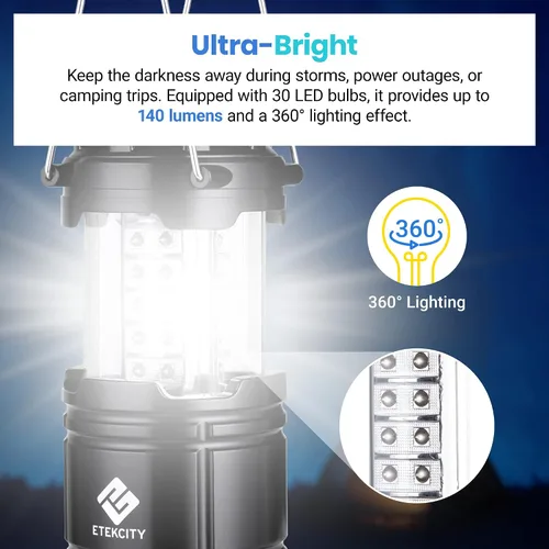 Vista 6 de Energizer Linterna LED Vision PRO, ultra brillante, más de 1000 lúmenes, IPX4 resistente al agua y linterna Etekcity para camping, linterna LED