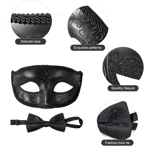 Vista 3 de máscara de mascarada para hombres, máscara de mascarada para hombres