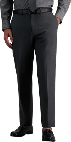 Vista 17 de J.M. Haggar - Pantalón de vestir para hombre, elástico en 4 direcciones, corte recto, parte delantera plana Negro