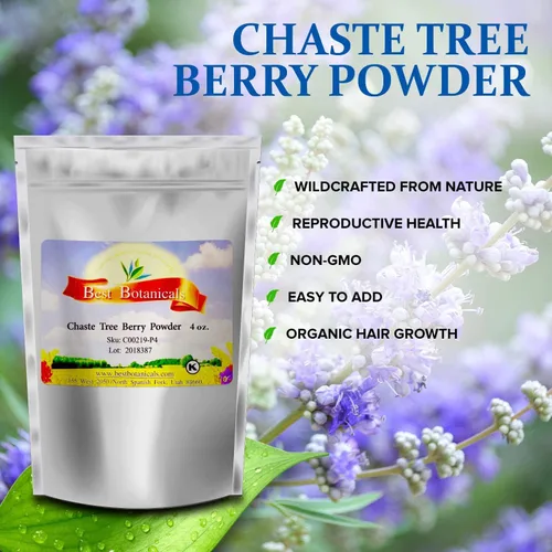Vista 3 de Best Botanicals Polvo de bayas de árbol casto 4 oz.