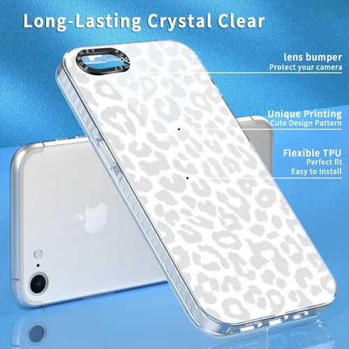 Vista 4 de Paquete de 2 Fundas con Estampado de Chiita para Apple iPhone 7/8/iPhone SE 2020/2022, de 4.7 Pulgadas, Funda Transparente Linda Coquette