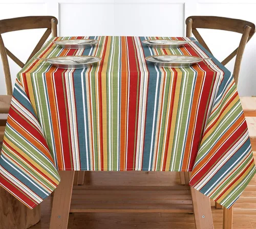 Vista 11 de RUVANTI Paño de Mesa de Lino de Algodón Rectangular 108x60 Pulgadas, Borde Clásico, Resistente a Manchas, Paño Lavable Perfecto para Cubrir Mesa