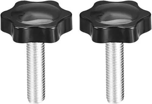 Vista 7 de uxcell Perillas de tornillo de sujeción con abrazadera Pomo de estrella M6 x 0.630 in rosca macho 2 piezas