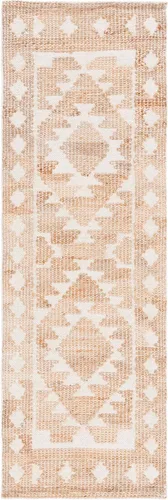 Vista 3 de SAFAVIEH Natural Fiber Collection NF512A - Alfombra de pasillo, 2 pies 3 pulgadas x 8 pies, marfil y natural, hecha a mano, rústico, bohemio, yute