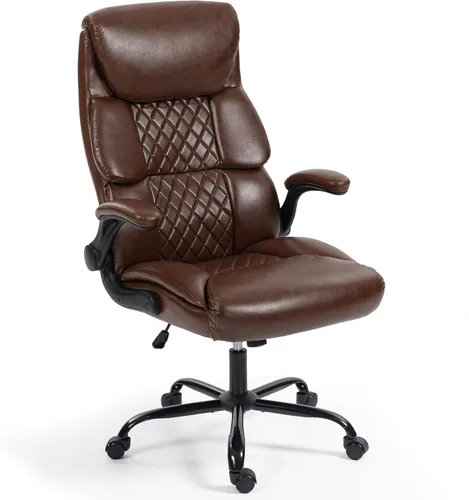 Vista 9 de Silla de oficina – Silla ergonómica de escritorio para computadora con respaldo alto con función mecedora y soporte lumbar, silla ejecutiva cómoda