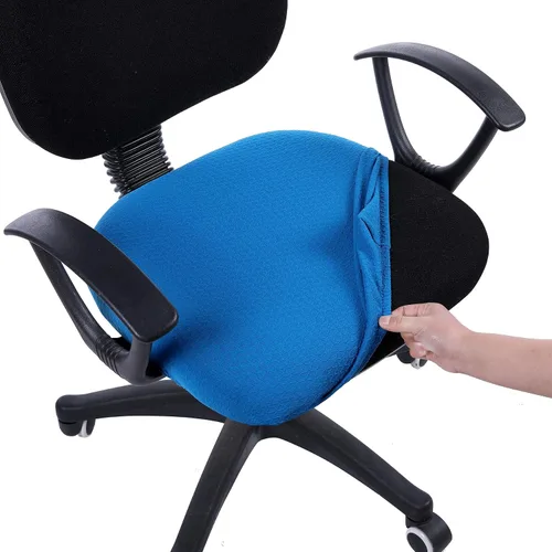 Vista 22 de Smiry Fundas de asiento de silla de computadora de oficina, de jacquard elástico, extraíbles, lavables, antipolvo, protectores de cojín para silla