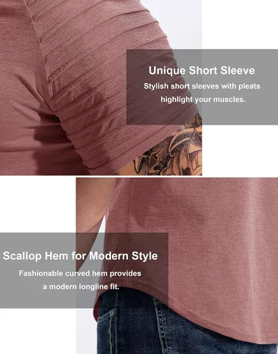 Vista 4 de Pinkbomb Camisetas musculosas para hombre, camiseta de manga corta, atlética, entrenamiento, gimnasio, ajustadas, para hombre