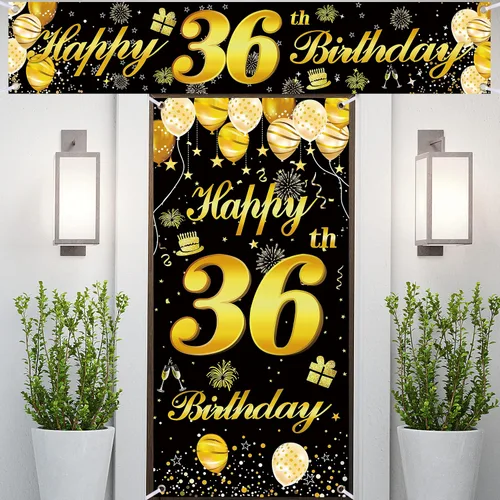 Vista 9 de Cartel para puerta de cumpleaños número 15, decoraciones de cumpleaños para hombres, decoración de fiesta de cumpleaños, telón de fondo de cumpleaños