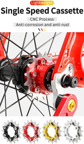 Vista 6 de Kit de conversión de velocidad única para bicicleta 12T13T/14T/15T/16T/17T/18T/19T/20T/21T/22T Cassette de una sola velocidad y espaciadores