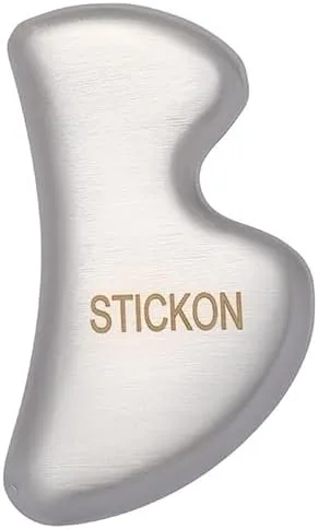 Vista 3 de STICKON Juego de herramientas de raspador muscular de acero inoxidable 2 en 1, herramientas de masaje de raspado Gua Sha, herramienta IASTM