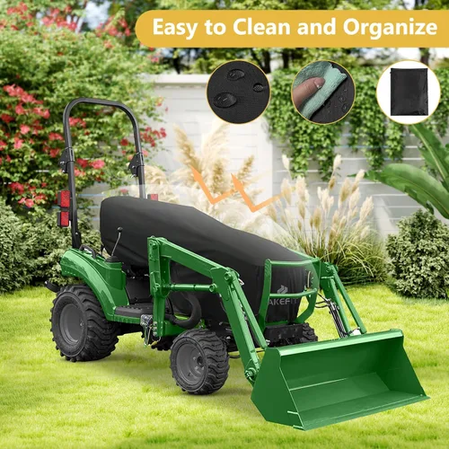 Vista 6 de AKEfit Cubierta de Tractor, Cubiertas de Tractor Impermeables de Servicio Pesado, 420D Oxford Impermeable, A Prueba de Polvo, Protección UV Cubierta