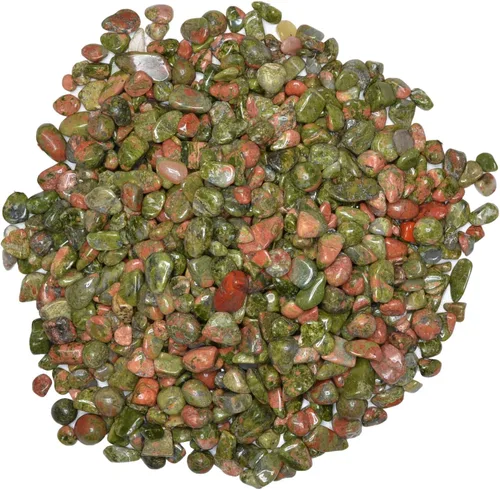 Vista 2 de 1 libra de piedras de unakita pulidas, rocas pulidas para manualidades, arte, relleno de jarrones, decoración, reiki, joyería de cristal y mucho más