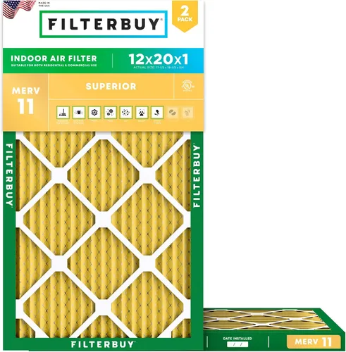 Vista 39 de Filterbuy Filtro de aire MERV 11 de 8 x 14 x 1 pulgadas para defensa de mascotas y alergias (paquete de 2), filtros electrostáticos plisados