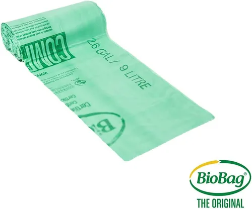 Vista 7 de Bolsas compostables para residuos de alimentos de 2.6 galones de BioBag, 100 unidades, certificadas BPI, cumplen con los estándares ASTM D6400